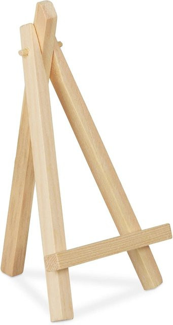 Relaxdays Tischstaffelei aus Kiefernholz in Braun und Beige, 10er Set, B/H/T: 15,5 x 8,0 x 2,0 cm - Bild 1