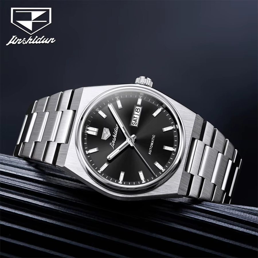 JSDUN Armbanduhr, Mechanisch, Edelstahl, Herren, Schwarz, Braun - Bild 2