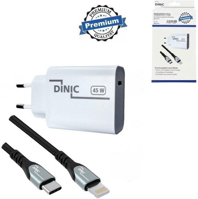 DINIC 45 W USB-C Ladegerät mit USB-C auf Lightning-Kabel in Weiß - Bild 1