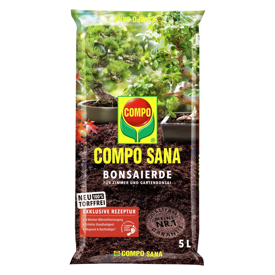 Compo Sana Bonsaierde torffrei für Zimmerbonsai und Gartenbonsai mit Quarzsand und Tonmineralien, 5 kg - Bild 2