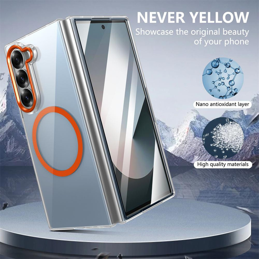 Transparente magnetische PC-Handyhülle für Samsung Galaxy Z Fold (kompatibel mit Z Fold 3, 4, 5, 6, 7 5G) mit MagSafe für kabelloses Laden - Bild 4