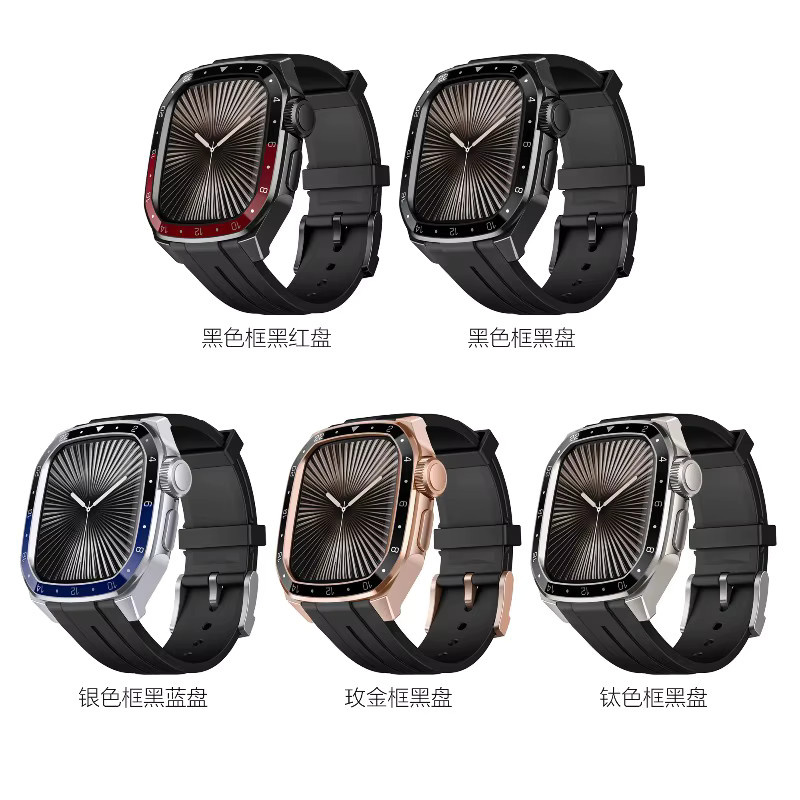 Uhrenarmband Silikon, Metallgehäuse, Apple Watch 10 46 mm, iWatch 46 mm - Bild 6