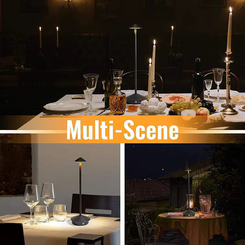 LINYILIGHT Dimmbare LED-Tischleuchte in Schwarz mit Touch-Bedienung und 3 Farbmodi, wiederaufladbare Akku-Nachtlampe für Schlafzimmer und Dekoration - Bild 5