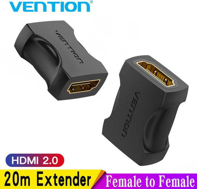 Vention HDMI-Verlängerungsadapter HDMI-Buchse-zu-Buchse-Verbinder 4K 2.0 in Schwarz für Monitor, PC und TV - Bild 1