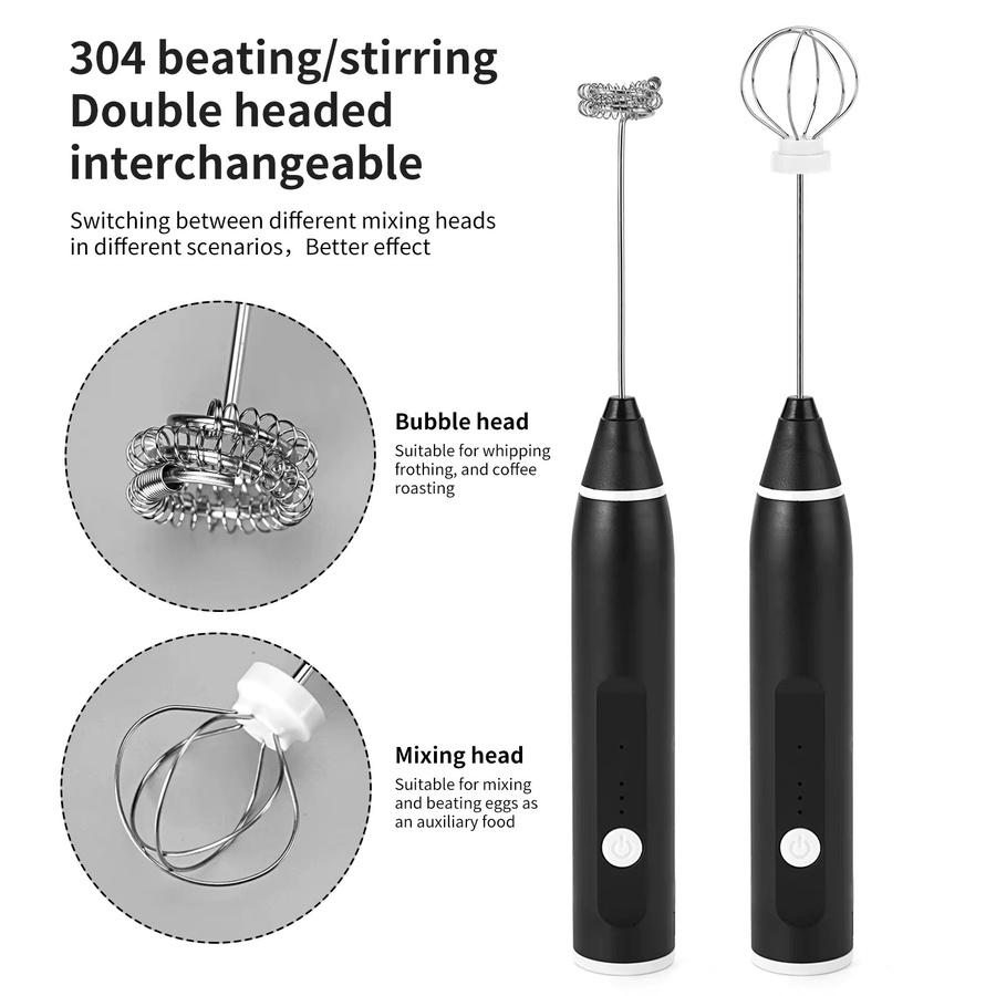 XIADYINJIA Elektrischer Mini-Milchaufschäumer und kabelloser Handmixer in Schwarz - Bild 6