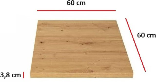 Küchenarbeitsplatte Eko Stilo in Eiche Artisan Holzoptik, Breite: 60 cm, Tiefe: 60 cm, Höhe: 3,8 cm - Bild 1