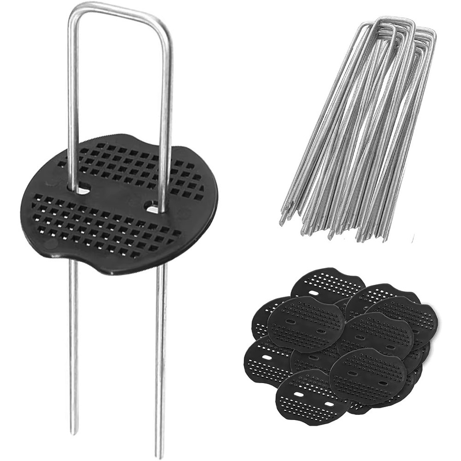 Garten U-förmige Landschaft-Heftklammern aus Metall in Schwarz oder Silber zur Sicherung von Unkrautvlies und Bodennetzen - Bild 2