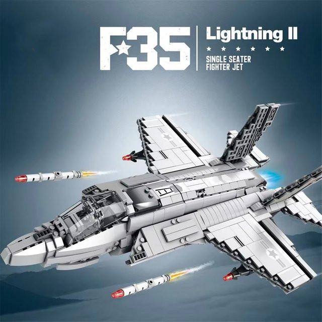 Linyi toy F35 Jäger Flugzeug Konstruktionsset - Bild 1