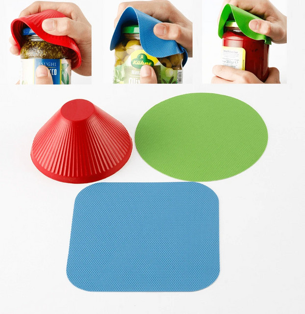 YOCITY Silikon Dosenöffner und Glasöffner in Blau mit ergonomischem Griff für rutschfestes Öffnen - Bild 1