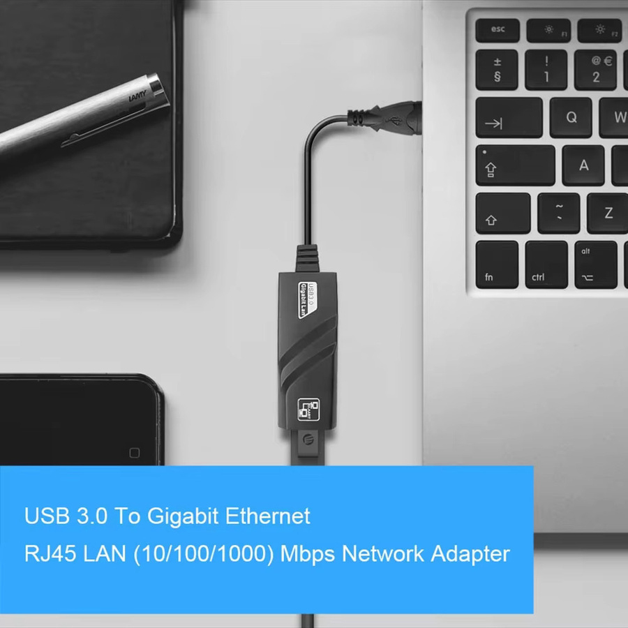 USB Type-C auf RJ45 LAN Ethernet Adapter RTL8153 Netzwerkkarte für PC MacBook und Windows Laptop, 1 Gbit/s, Schwarz - Bild 3