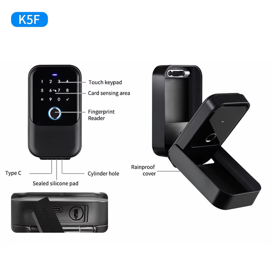 Wasserdichte Smart Lockbox mit Geheimcode und Tuya App-Unterstützung, kompatibel mit Bluetooth-Gateway, Schwarz - Bild 4