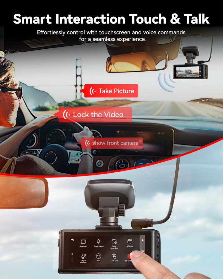 REDTIGER F7N ELITE 4K Dashcam Set vorne und hinten in Schwarz mit STARVIS 2 Sensor, 5,8GHz WLAN und GPS - Bild 3