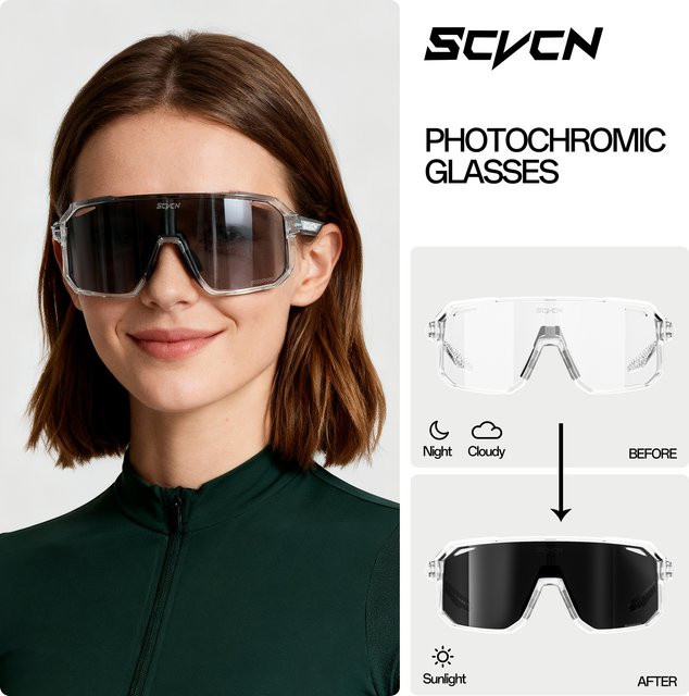 SCVCN Sonnenbrille, Unisex, Vollrand, rechteckig, transparent, Kunststoff - Bild 1