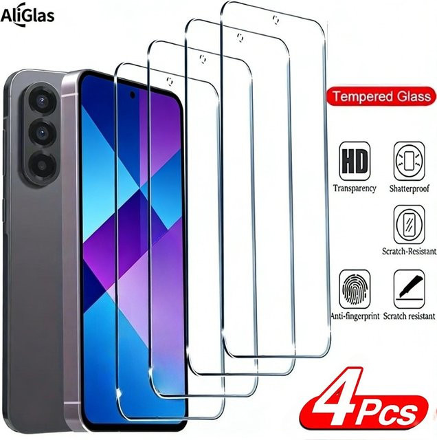 4er-Pack ultraklares gehärtetes Glas Displayschutzfolie für Samsung Galaxy A56 A55 A54 A36 A35 A33 A26 A25 A17 A16 A15 A07 in Transparent - Bild 1