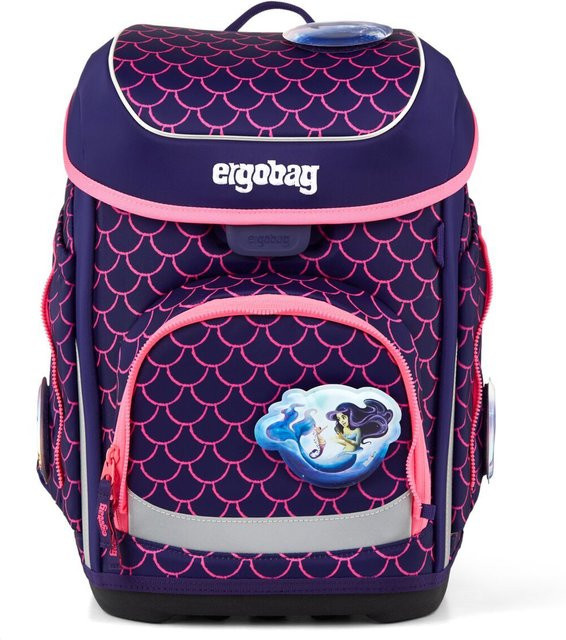 ergobag cubo Schulranzen 5-teiliges Set Kollektion 2026 Perlentauchbär Flash in Pink und Blau - Bild 1