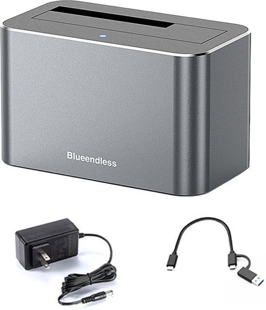 ALLOYSEED Festplatten-Dockingstation USB 3.0 zu SATA und SAS Adapter für 2,5 und 3,5 Zoll HDD SSD in Grau - Bild 1