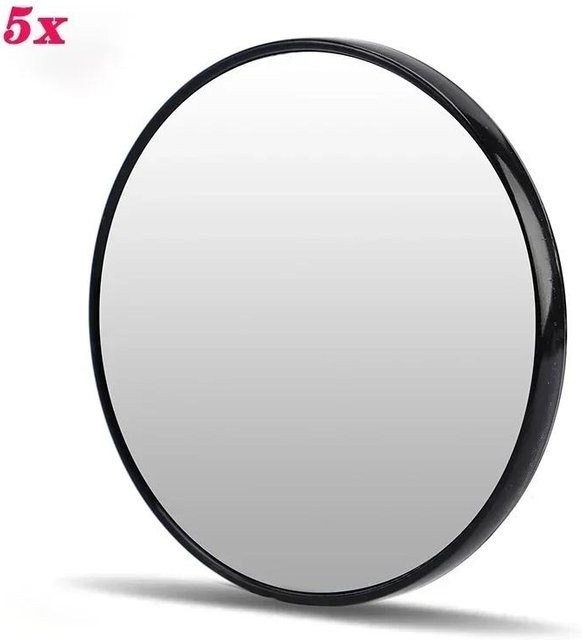 Binchi Health Technology Runder Vergrößerungsspiegel mit Saugnapf in Schwarz für Badezimmer und Make-up - Bild 1