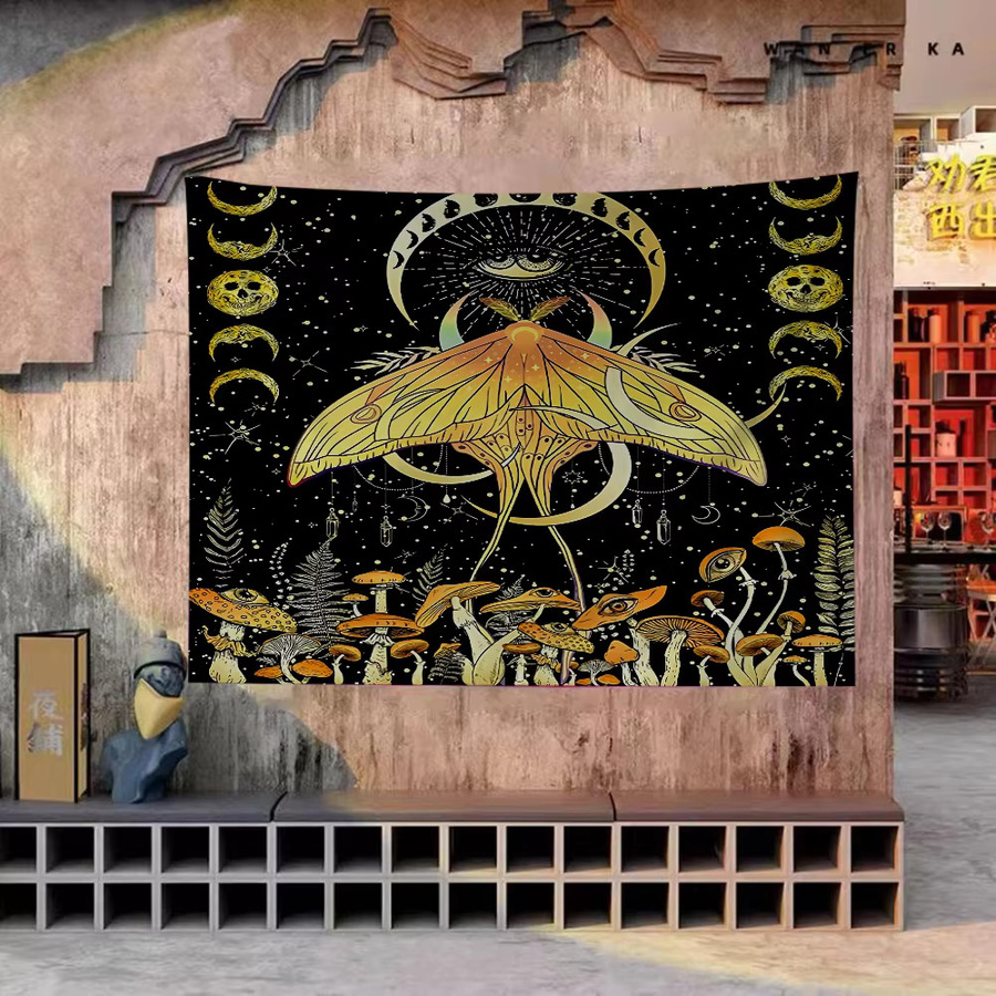 Rastar Party Banner Death Moth Skull Design in Mehrfarbig, Rechteckiges Textil-Hängebanner für Werbung und Dekoration - Bild 4