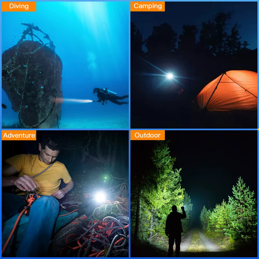 Sofirn SD06 Tauchtaschenlampe in Schwarz mit 3200 lm, SFT70 LED und IP68 Wasserdichtigkeit - Bild 3