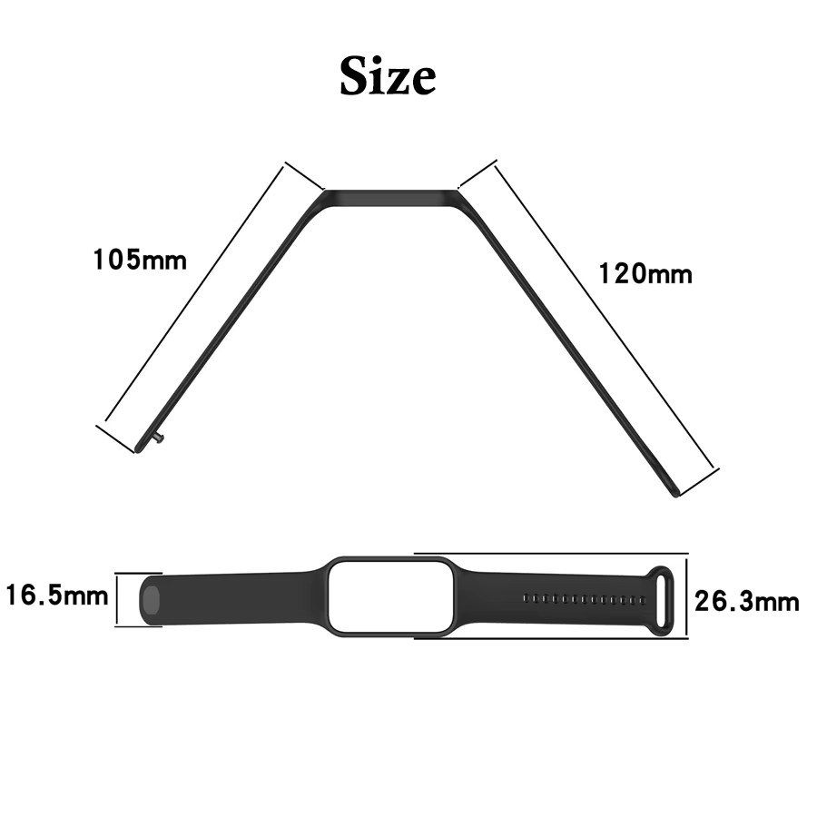 ATOPKEY Silikonarmband für Xiaomi Smart Band 9 und Redmi Band 3 mit PC-Gehäuse in Rot - Bild 3