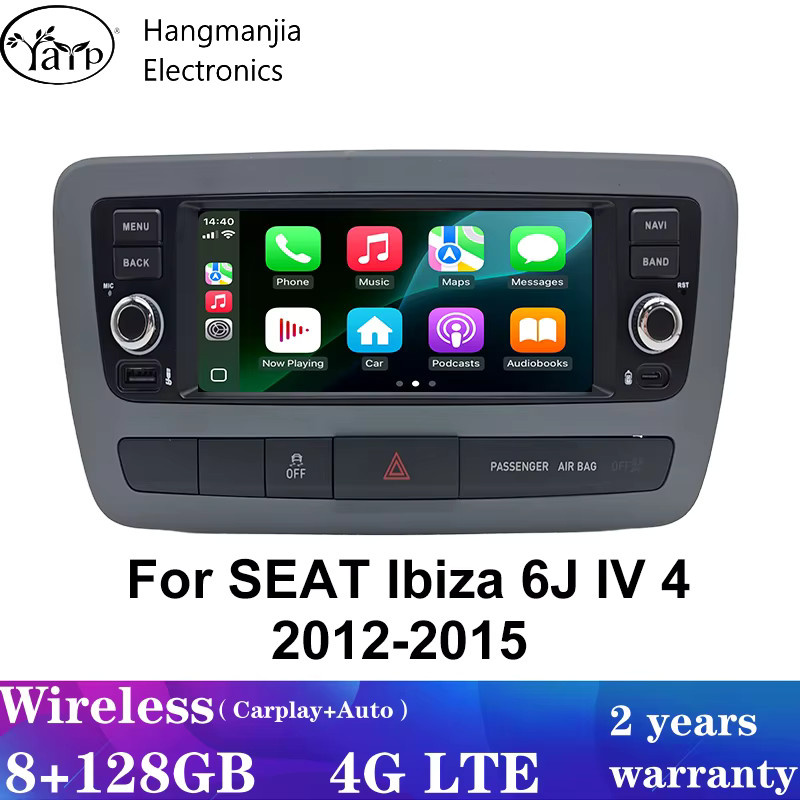 Hangmanjia Android 13 Autoradio für SEAT Ibiza 6J IV 4 2012-2015 mit GPS, Wireless Carplay und Auto DSP in Schwarz - Bild 3