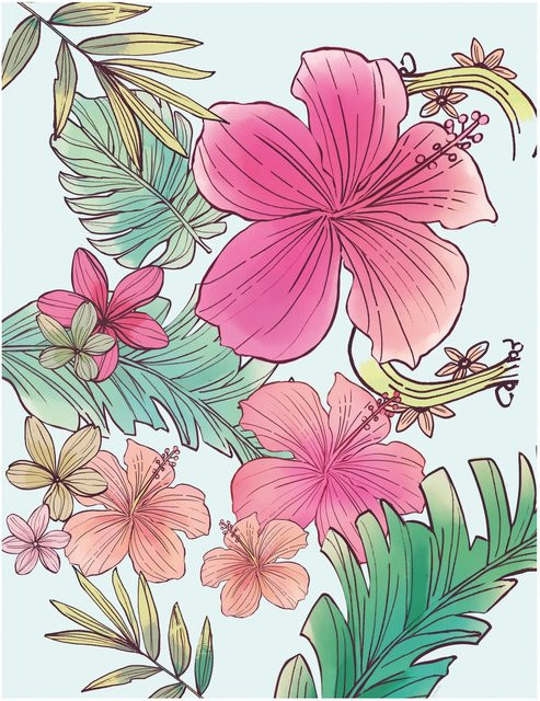 Komar Wandbild Ariel Flowers bunt B: 40 cm, H: 50 cm - Bild 1
