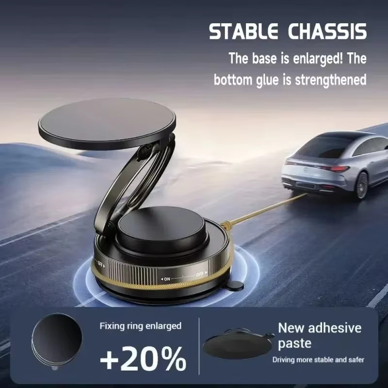 VYOPBC Magnetische MagSafe Autohalterung mit Saugnapf und 360 Grad Rotation, verstellbare und faltbare Handyhalterung für das Auto, Schwarz - Bild 4