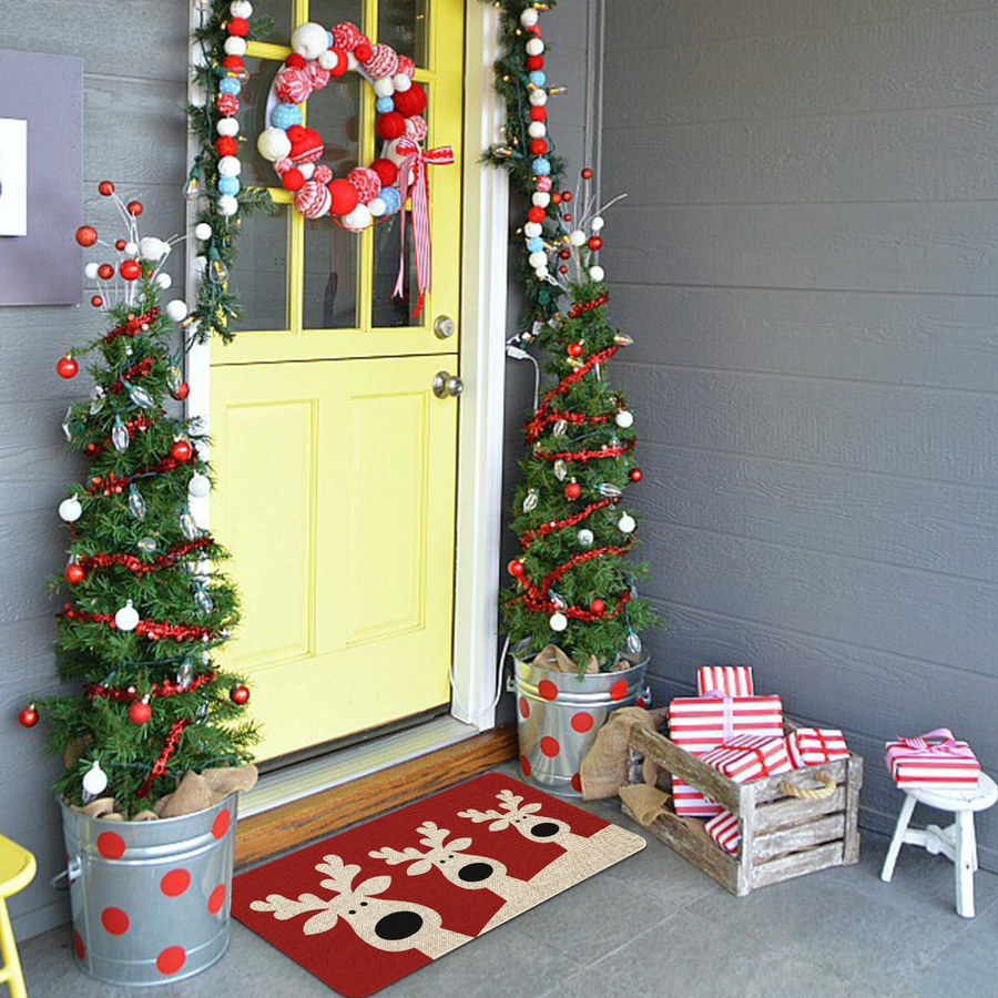 BC-Warm Home Weihnachts Fußmatte mit Rentier Motiv in Rot, B/B: 60 x 40 cm - Bild 2
