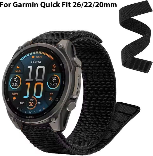 Uhrenarmband Nylon, Schwarz, Unisex - Bild 1