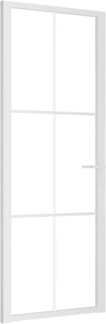 vidaXL Innentür modern in Weiß mit ESG-Glas und Aluminium, B/H: 76 x 201,5 cm - Bild 1