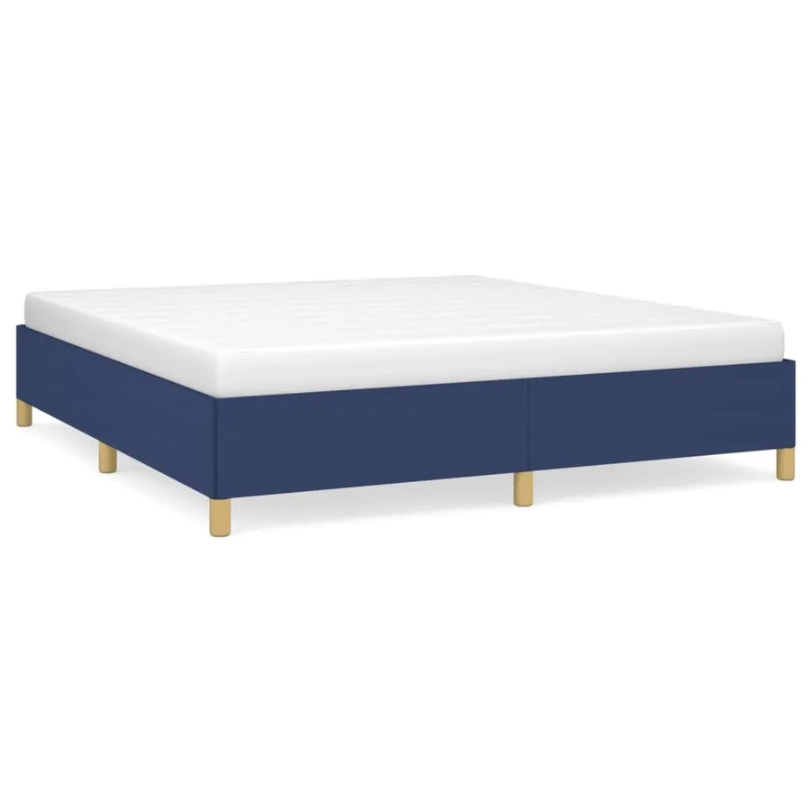 vidaXL Bettgestell aus Stoff in Blau mit gepolstertem Rahmen, B/T/H: 180 x 200 x 183 cm - Bild 2