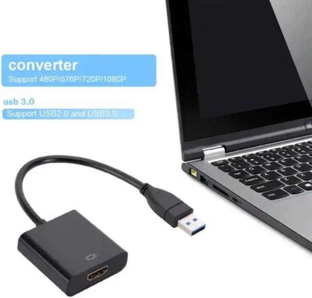 PzzPss USB 3.0 zu HDMI Video Adapter in Schwarz für Full HD 1080P zur Verbindung von Desktop oder Laptop mit externen Bildschirmen - Bild 1