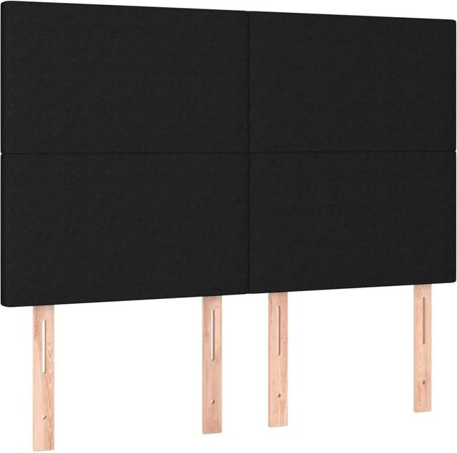 vidaXL LED Kopfteil Schwarz mit USB-Ladeanschluss und integrierter Beleuchtung, Breite: 144 cm, Tiefe: 5 cm, Höhe: 118 bis 128 cm - Bild 1