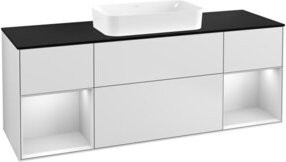 V&B Waschtischunterschrank Finion mit Wandbeleuchtung, Weiß lackiert, Breite: 160 cm, Tiefe: 50,1 cm, Höhe: 50,1 cm - Bild 1