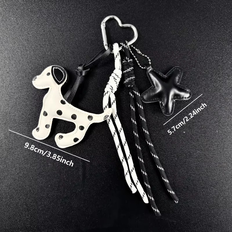 Yogodlns Schlüsselanhänger, PU-Leder, Hundeanhänger, Unisex - Bild 2