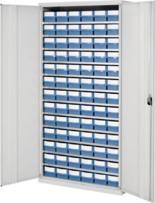 Kappes Systemschrank Mod. 2 mit Volumenregalkasten und Fachböden in Taubenblau, H: 195 cm, B: 100 cm, T: 50 cm - Bild 1
