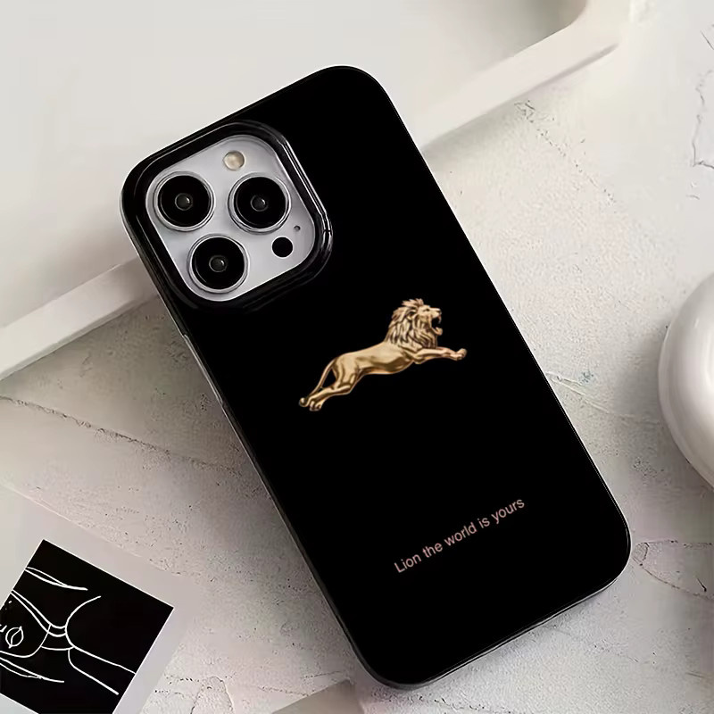 Stoßfeste iPhone Handyhülle mit Löwenmuster in Schwarz für verschiedene iPhone Modelle - Bild 2