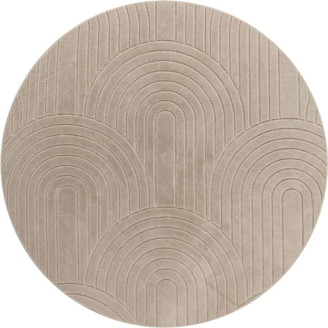 Moderner Teppich Tokko in Beige, rund, Durchmesser: 160 cm - Bild 1