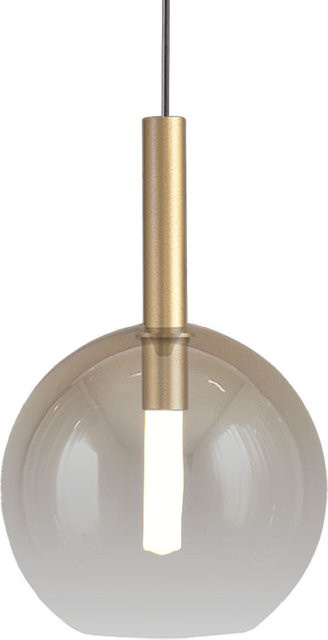 Masterlight Lido LED-Pendelleuchte 1-flammig aus Glas und Metall in Gold/Messing mit transparentem Zylinder, dimmbar und höhenverstellbar - Bild 1
