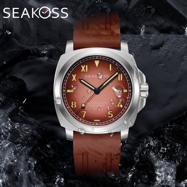 SEAKOSS Armbanduhr, Automatik, Edelstahl, 40 mm, Herren, Schwarz - Bild 1