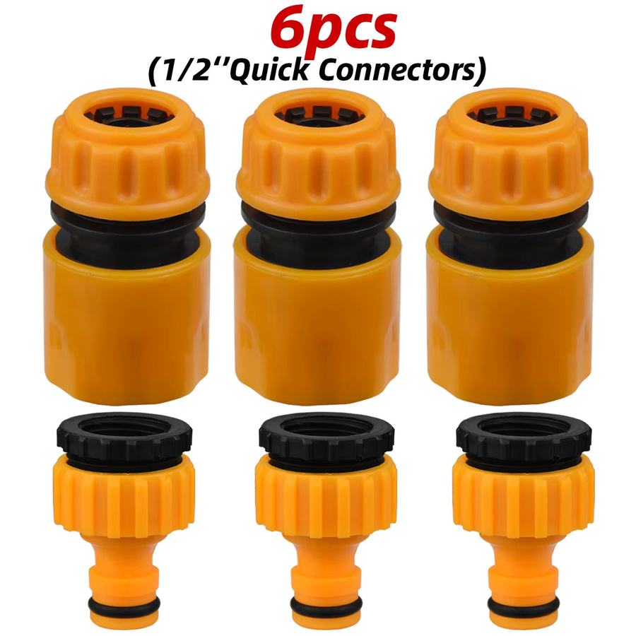 KESLA 6-teiliges Garten-Schnellschlauchverbinder-Set in Orange mit 1/2-Zoll-Ende und Doppel-Schlauchkupplungsadapter zur Reparatur von Schlauchrohren - Bild 6