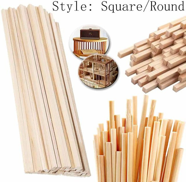 Beige Holzstäbe zum Basteln und für den Modellbau - Bild 1