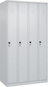 C+P Spind Classic PLUS Garderobenschrank mit 4 Abteilen, Grau, H x B x T: 185 x 100 x 50 cm - Bild 1