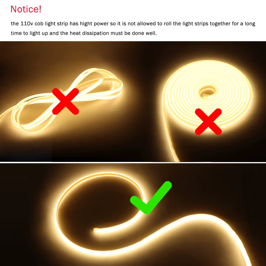 Rybakov COB LED Neonlicht Streifen, flexibles und wasserdichtes Klebeband in Weiß für Gartendekoration, 220V - Bild 4
