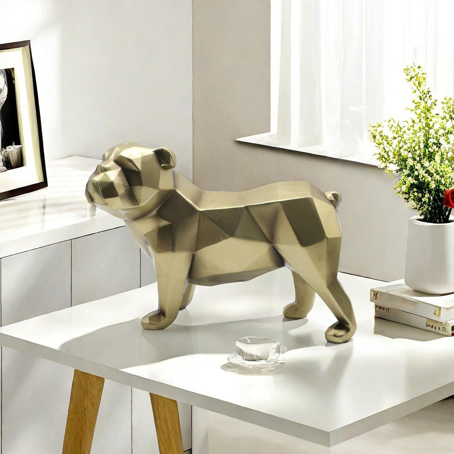 Yiran Furniture Moderne Geometrische Tier-Dekofigur in Gold aus Harz und Kunststoff - Bild 2