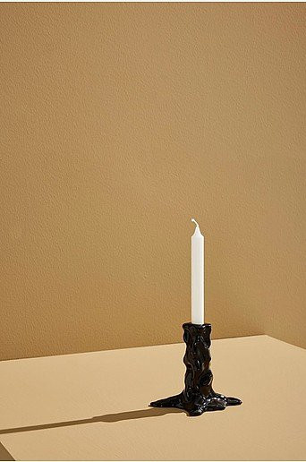 Bearnie Kerzenständer Pastill modern aus Keramik in Schwarz, Durchmesser: 5,5 cm, Höhe: 15,5 cm - Bild 1
