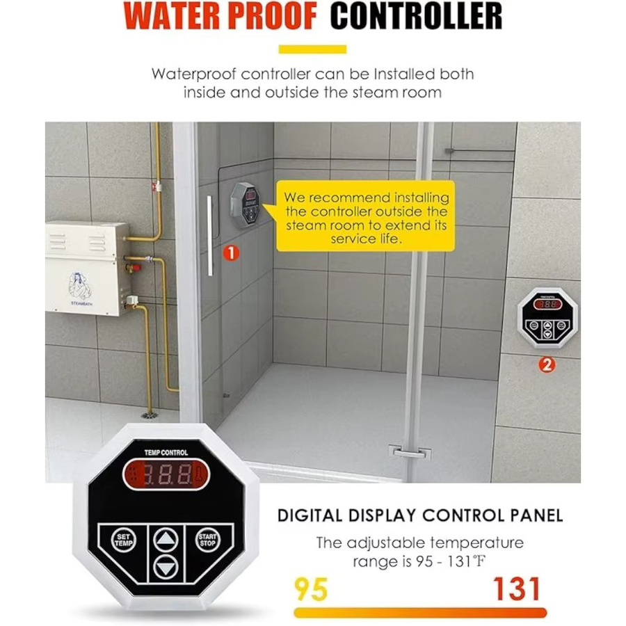 XMSJ Dampfgenerator für Sauna, Bad und SPA mit Digitalsteuerung in Weiß - Bild 2
