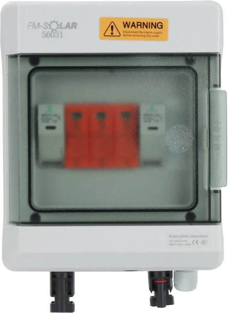 Sola DC-Anschlussbox mit T1+T2 Überspannungsschutz 1/1 1000V Generatoranschlusskasten in Weiß - Bild 1