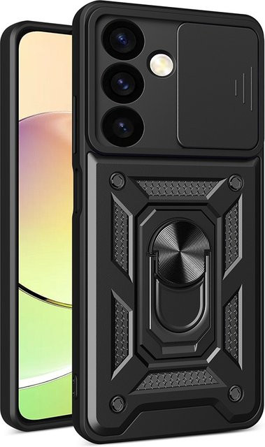 Schutzhülle mit Schiebe-Objektivabdeckung für Samsung Galaxy S24 Ultra S24 Plus S23 FE A55 A15 A05 in Schwarz und Blau mit militärischer Stoßfestigkeit - Bild 1
