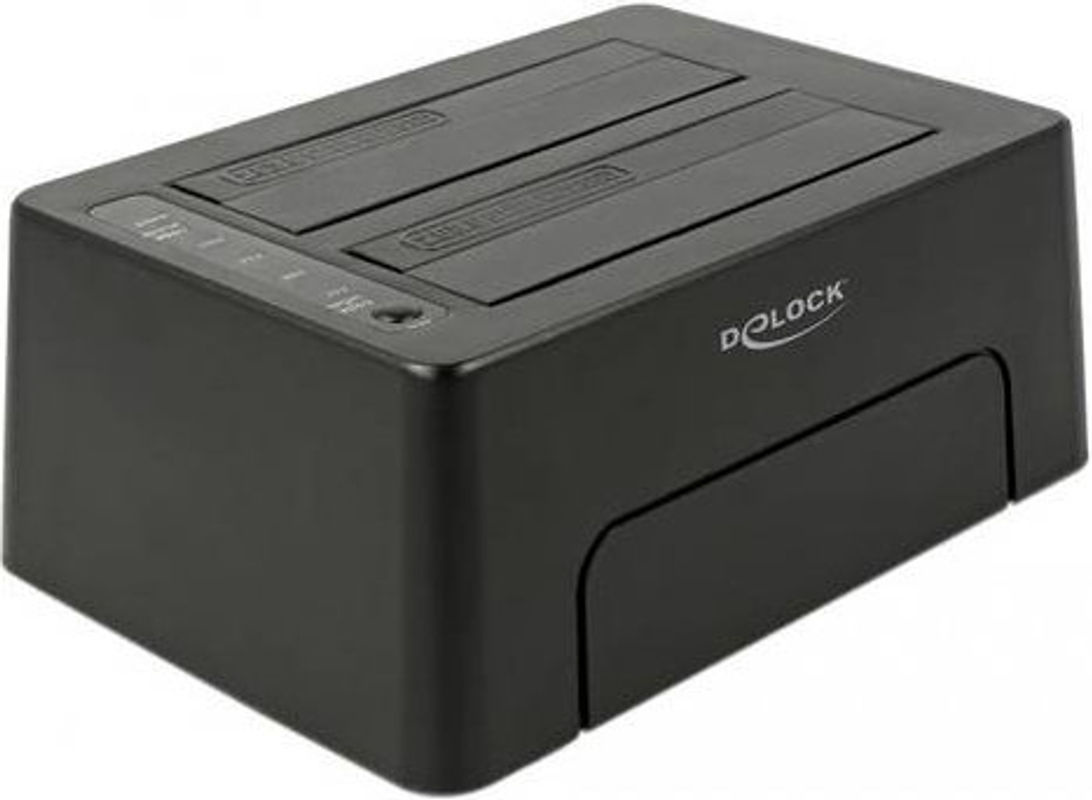 DeLOCK USB-C Dockingstation mit 2 SATA 6Gb/s Schächten und USB 3.1 Gen 2, Schwarz - Bild 2
